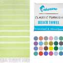 cabanana Turkish Beach Towel Oversized - 39"x71" Quick Dry Sand Free Thin Beach Towels for Adults,Extra Large Cotton Lightweigh Travel Towel for Beach Accessories(Apple Green)