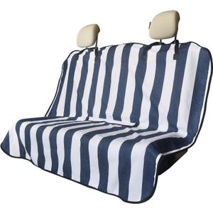 Back Seat Cover for Car Trucks Van SUV,Waterproof Rear Bench Towel Seat Covers for Dogs and Kids,Automotive Backseat Protector (Blue Stripe)