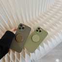 Silicone Case for iPhone 13 Pro Case 6.1-Inch, Women with Ring Holder Expanding Kickstand, Girl Cute Rubber Protective Phone Cover (Gray)