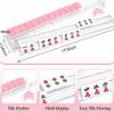 Clear Mahjong Racks with Pushers Set of 4, Acrylic American Mah Jongg Accessories and Gifts, All-in-One Mahjong Tile Holder for 1.2-inch American Mahjong