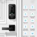 Smart Door Lock Set for Front Door, Zowill 7-in-1 Fingerprint Deadbolt with App Control, Keyless Entry Door Lock with 2 Lever Handles, Biometric, Touchscreen Keypad, Auto Lock, Matte Black
