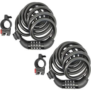 SEPOX 2Pcs Pack 6FT Extra Long Cable Combination Bike Locks, 4 Digits Retractable Security Lock, 12mm Heavy Duty Anti Theft Anti Rust Cable for Bicycle, Scooter, Gate, Outdoor Equipment, Weatherproof