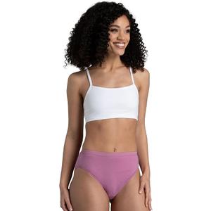 Fruit of the Loom Women's Eversoft Cotton Brief Underwear, Tag Free & Breathable, Hi Cut  12 Pack  Navy/White/Pink, 10
