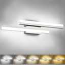  Presde 24 Inch LED Vanity Light Brushed Nickel Bathroom Light Fixtures Over Mirror Modern Bath Lighting Bar 5CCT