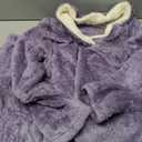 Women's Fluffy Loungewear Sleepwear Lounge Casual Pajamas Sets Loose Long Sleeve Fleece Pullover and Pants Set (01purple)