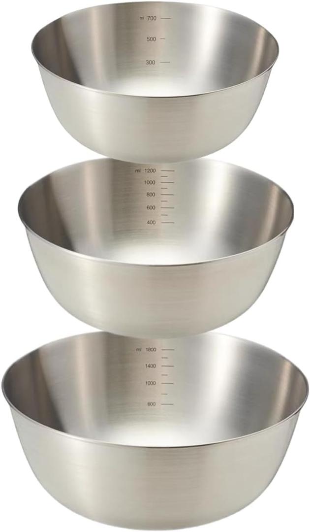 MANHONGYU Stainless Steel Mixing Bowls-3 Packs Small Thicker Stainless Steel Flat Bottom Mixing Bowls Set, Home, Refrigerator, and Kitchen Food Storage Organizers