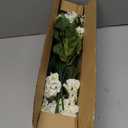 Artificial Geranium Fake Flowers for Outdoors Decoration, 6 Bundles Silk Geraniums White Flower UV Resistant Look Real Faux Plants for Front Door Garden Porch Planter Patio Balcony Yard Indoor Home