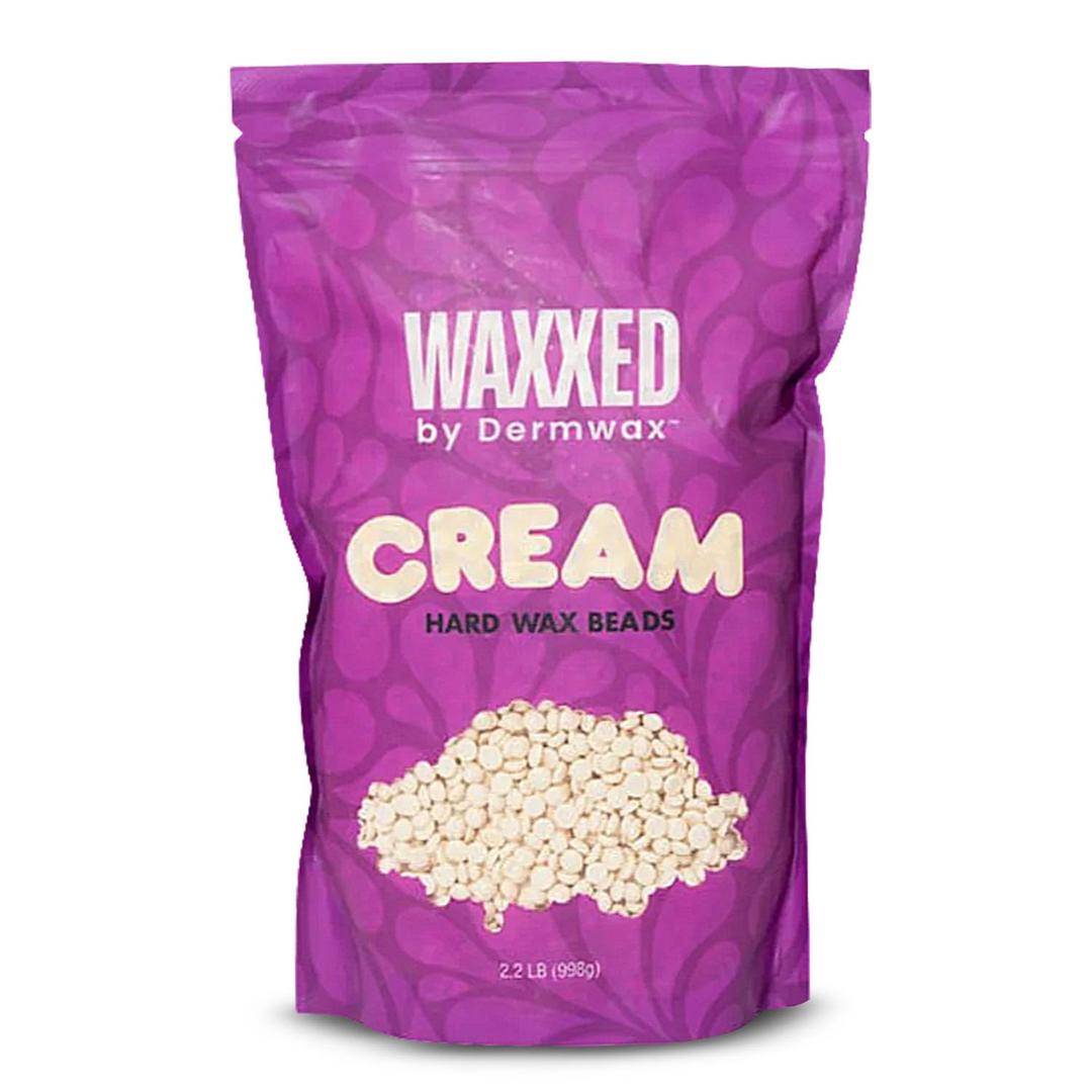 WAXXED Cream Hard Wax Beads 2.2LB  Professional Cream Hard Wax for Hair Removal  Titanium Dioxide Infused Wax Beads for Sensitive Skin  Smooth Application & Clean Removal  Salon & Home Use