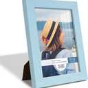 Renditions Gallery 5x7 inch Picture Frame Modern Style Wood Pattern and High Definition Glass Ready for Wall and Tabletop Photo Display, Blue Frame