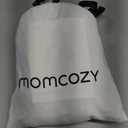 Momcozy Baby Wrap Carrier Skin-Friendly Fabric, Easy to Wear Baby Carrier Sling T-Shirt Design, Hands Free Baby Carriers Newborn to Toddler 8-35lbs, Adjustable Buckle Suit for Waist Waist 47-57, Black (Plus)