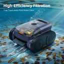 Pool Vacuum for Inground Pool, Cordless Pool Cleaner Robot with Smart Navigation, Self-Parking, LED Indicator, Wall&Waterline Above Ground Pool Vacuum Cleaning up to 2150 Sq.ft