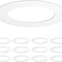 Amico 12 Pack Goof Rings for 6 Inch Recessed Lights, Can Light Trim Ring Cover, Outer Diameter 8.6-inch, Inner Diameter 6.2-inch, Durable Plastic Design, White