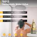 78913 Thermostatic Water Valve for Kohler K400/K401, 3/4’’ Valve High Flow Rate Cartridge, High Flow Thermostatic Water Valve