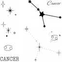 Cancer Constellation Zodiac Star Temporary Tattoo  Celestial Symbol Fake Tattoos for Women, Birthday Gift, Realistic, Waterproof & Long Lasting for 2 Weeks