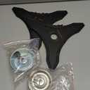 NeJesZoe 10" x 3 Teeth Carbon Steel Brush Cutter Blades Weed Trimmer Blade Head with Adapter Kit for Weed Eater Blade Compatible with Stihl,Husqvarna,Ego Brush Cutter,Trimmer,Weed Wacker (2 Pack)