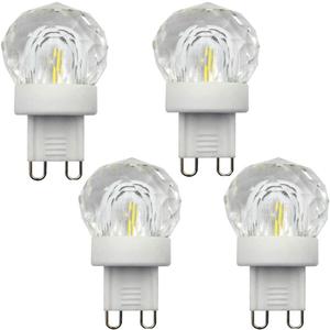 Lxcom Lighting G9 LED Bulb 2W Dimmable Globe Crystal LED Light Bulbs 20W Equivalent G9 Base COB Light Bulbs Daylight White 6500K 150LM 110V for Home Appliance, 4 Pack