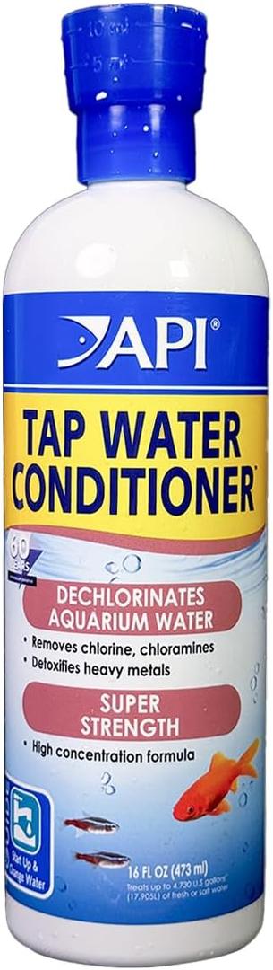 API TAP WATER CONDITIONER Aquarium Water Conditioner 16-Ounce Bottle (White), Expiration Date 09/2029