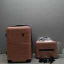 Carry On Luggage Set 2 Piece PC+AB Hardshell 20 inch Suitcases with Spinner Wheels Airline Approved. (pink)