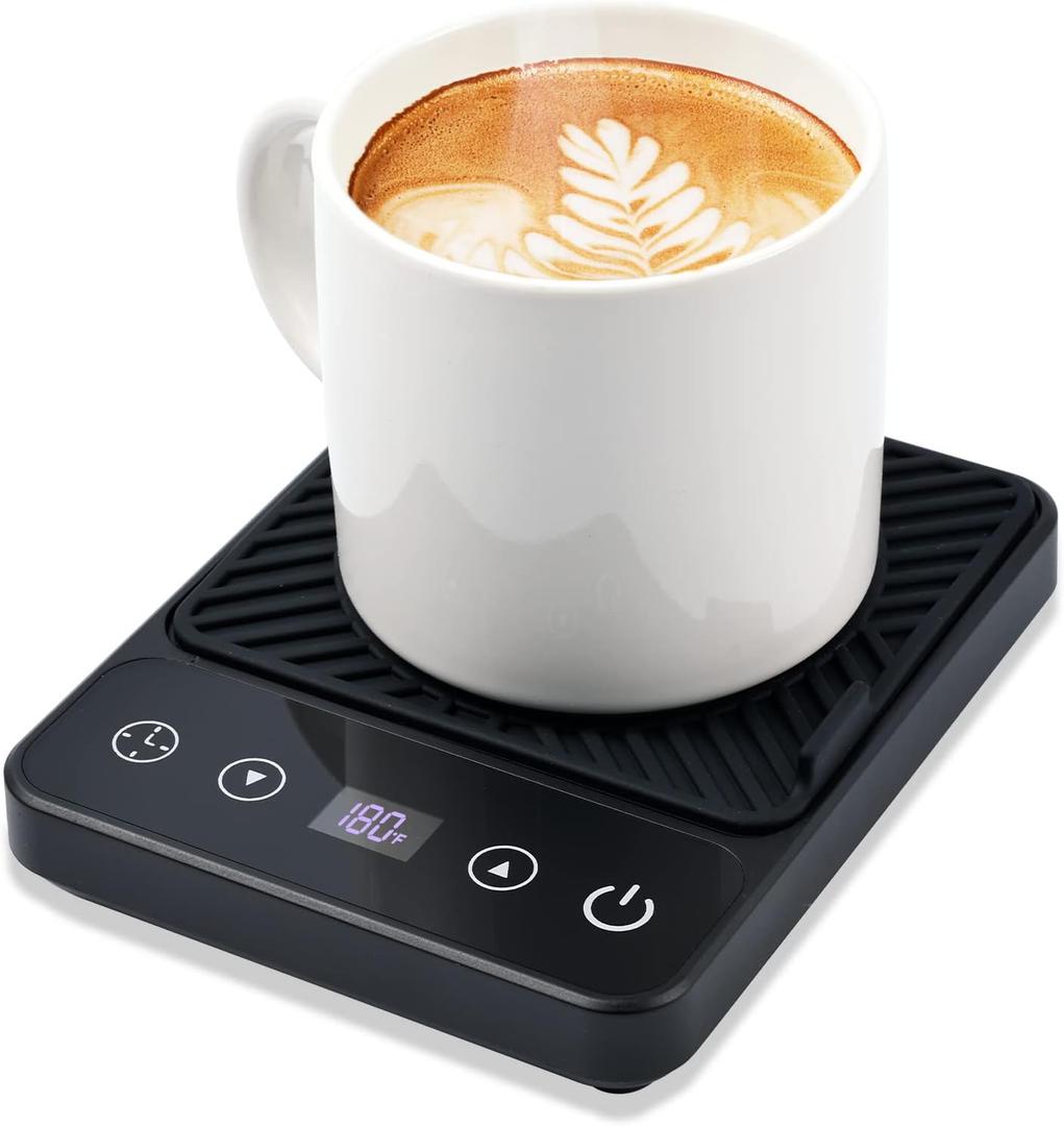 Mug Warmer - Electric Coffee Mug Warmer with Timer,Coffee Cup Warmer for Desk Auto Shut Off,Smart 6-Temperature Control, Coffee Accessories for Coffee Lovers, Black (301 Black)