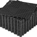 ToLanbbt Modular Interlocking Cushion 12P 11.8" x 11.8" Interlocking Rubber Floor Drain Holes Non-Slip Splicing Drainage Mats for Deck, Shower, Kitchen, Drain Pool, Sauna Bath, Indoor Outdoor (Black)