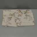 jinchan Floral Kitchen Curtains 45 Inch Linen Tier Curtains Farmhouse Cafe Half Window Drapes for Small Windows Light Filtering Taupe on Beige for Living Room Bathroom Back Tab 2 Panels