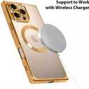 OOK Magnetic Case Made for iPhone 16 Pro Max (Compatible with MagSafe) Clear Phone Cover with Screen Protector Soft TPU Anti-Scratch Shockproof Protective Case for Women Men - Desert Titanium