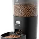 Automatic Cat Feeders, 3L Timed Cat Dry Food Dispenser, Dual Power Supply, Programmable Portion Size, 1-6 Meals Per Day, Auto Pet Feeder for Cats and Small Dogs (Black)