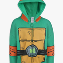 Nickelodeon Teenage Mutant Ninja Turtles Michelangelo Boys Zip Up Hooded Sweatshirt for Big Kids, Size:4