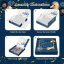 6 x XiaosRen Graduation Pizza Money Box for Cash Gift Money Holder Funny Pizza Gift Boxes for Surprise Holder Graduation Season Grad Party Supplies (Cash Not Include)(Blue)