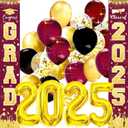 Graduation Decorations Maroon Gold 2025/Burgundy Maroon Graduation Party Decorations ASU/FSU Congrats Grad Porch Sign Burgundy Gold Balloons