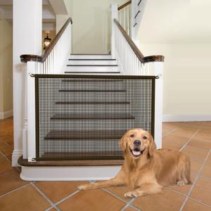 Cupount Baby Gate for Stairs - Dog Gate Indoor Mesh Pet Gates for Doorways (Brown, 30" H x 45" W)