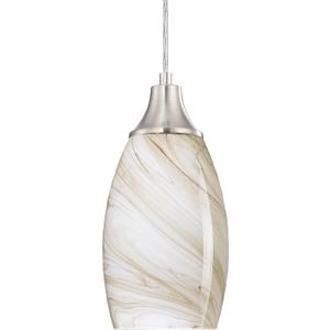 karyfine Mini Pendant Lights Kitchen Island Beige Marble Glass Lamp Shade Hand Blown Glass Pendant Light with Brush Nickel Finish Adjustable Cord for Kitchen Over Sink Hallway,Dining Room (Brown Marble-1Pack)