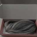 Ponytail Extension - 10" Short Claw Clip in Ponytail Hair Extensions Messy Bun Hair Piece Natural Soft Synthetic Straight Pony Tail Hairpieces for Women - Dark Grey with Light Gray End