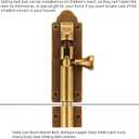 Solid Cast Brass Barrel Bolt, Antique Brass Door Slide Latch Lock, Heavy Duty Gate Sliding Bolt Latch