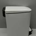 Cesun Small Bathroom Can with Lid Soft Close, Step Pedal, 6 Liter / 1.6 Gallon Stainless Steel Slim Garbage Can for Bedroom, Diaper Waste Basket with Removable Inner (White)