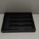 Bellsal Black Silverware Organizer Kitchen Drawer Organizer Expandable Bamboo Utensil Holder Cutlery Tray for Kitchen Utensil and Flatware Bedroom Office (7 Slots Expandable)