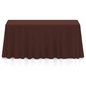 Lann's Linens 90 x 132 Inch Rectangular Tablecloth, Washable Polyester Fabric Table Cloth for Dining Tables, Restaurants, Weddings - Chocolate Brown