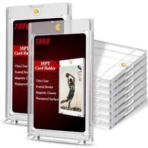 10ct Magnetic Card Holder for Trading Cards, 35pt Magnetic Card Case for Baseball Cards, Display Case for Game Cards, Sports Cards, Card Protectors Hard Plastic Acrylic