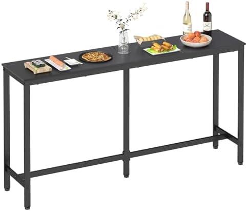 FDW 71” Bar Table, Bar Height Pub Table with Sturdy Legs & Adjustable Foot Pads, Counter Height Dining Table for Bar, Pub, Kitchen, Dining Room, Coffee Shop – Black