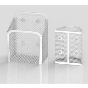 Magnetic Pencil Holder 2Pack, Metal Mesh Pen Organizer with Strong Magnets, Back to School Metal Locker Storage Basket for Whiteboard, Blackboard, Locker, Home, Office, White Color