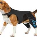Dog Leg Braces for Torn ACL Hind Leg, with 4 Metal Stabilizers Support,Adjustable Dog Knee Braces for Back Leg, CCL, Luxating Patella, Ligament Injuries, Hip Dysplasia (Black, M)