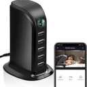 2024 New Hidden Camera Detector with Charger, 1080P WiFi Security Portable Camera, Mini Nanny Cam with Loop Working for Indoor Surveillance, No Audio up to 128GB SD Card (Not Included)