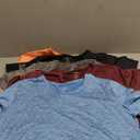 Real Essentials 5 Pack: Women's Short Sleeve T-Shirts Workout Tops Fitness Pilates Gym Activewear Athletic, XL