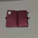 Defencase Compatible with iPhone 17 Case Wallet with RFID Blocking Card Holder for Women and Men, Fashion PU Leather Magnetic Snap Flip Zipper Strap Wallet Phone Case for iPhone 17 6.3", Wine Red