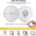 4PK 12 Inch LED Flush Mount Ceiling Light, 24W, 2520LM,3000K/4000K/6000K CCT Selectable, Round Flat Panel Low Profile Ceiling Light Fitures for Hallway, Kitchen, Bedroom, Laundry Room,White