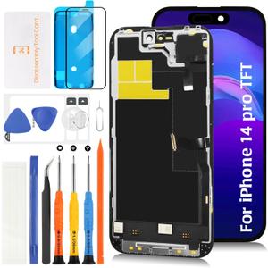 TFT for iPhone 14 Pro LCD [120Hz Promotion & Proximity Sensor Cable] Screen Replacement Display Touch Digitizer Assembly Similar Notch A2890 A2650 A2889 A2892 A2891 with Repair Tools