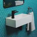 Voltaire 19.5 x 10 Rectangular Ceramic Wall Hung Sink with Left Side Faucet Mount, 19.7 x 10.25 x 5.3 inches
