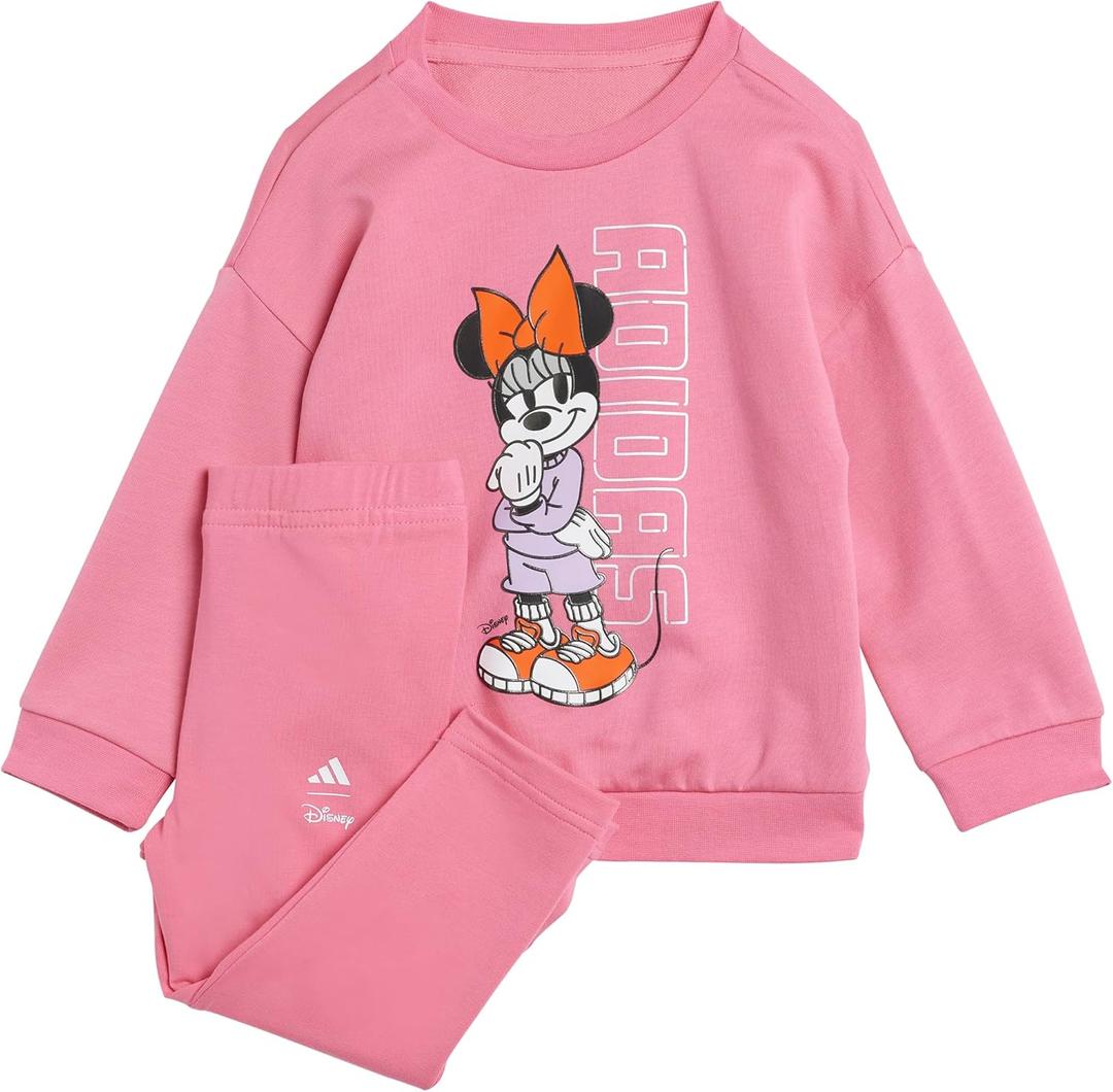 adidas Baby Disney Minnie Mouse Joggers Set (12 Months, Pink Fusion/White)