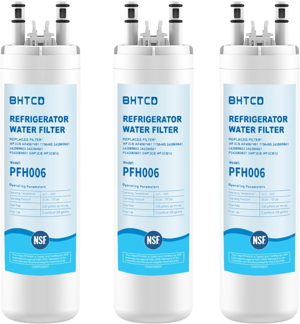 Water Filter for Frigidaire Refrigerator FFSS2615TS, FFSS2615TE, FFSS2615TP, LFSS2612TE, LFSS2612TF, FFHS2611PF, FFHS2611LW, FFSS2625TS, FFHS2622MS, FFSS2315TS, LFSS2612TP fridge Replacement Filter.