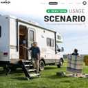 ALMULOO RV Handrail Compatible with Any Generation 3 Triple Or Quad Solid Step for 5th Wheel Rvs Travel Trailers Steel 3 or 4 Step Rails for RV Stairs, No Drilling Required